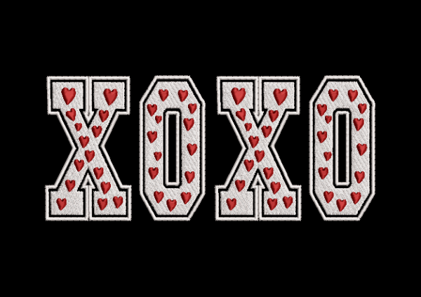 XOXO Hearts Embroidery Design – Valentine Multi Size